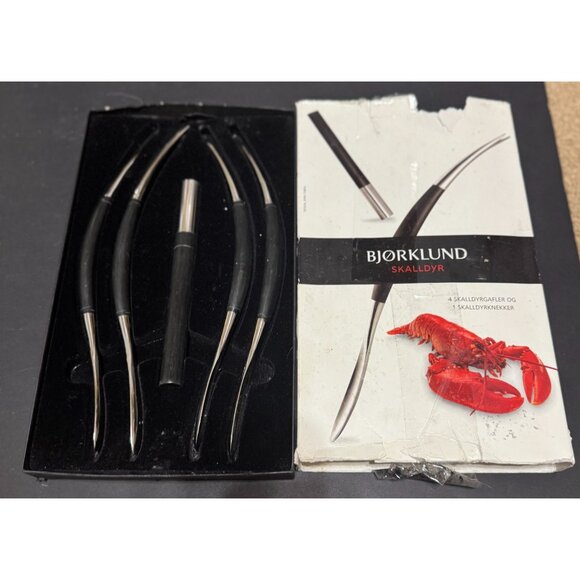 Bjorklund Skaldyr Seafood Forks & Shellfish Cracker Set Norway - Picture 3 of 4